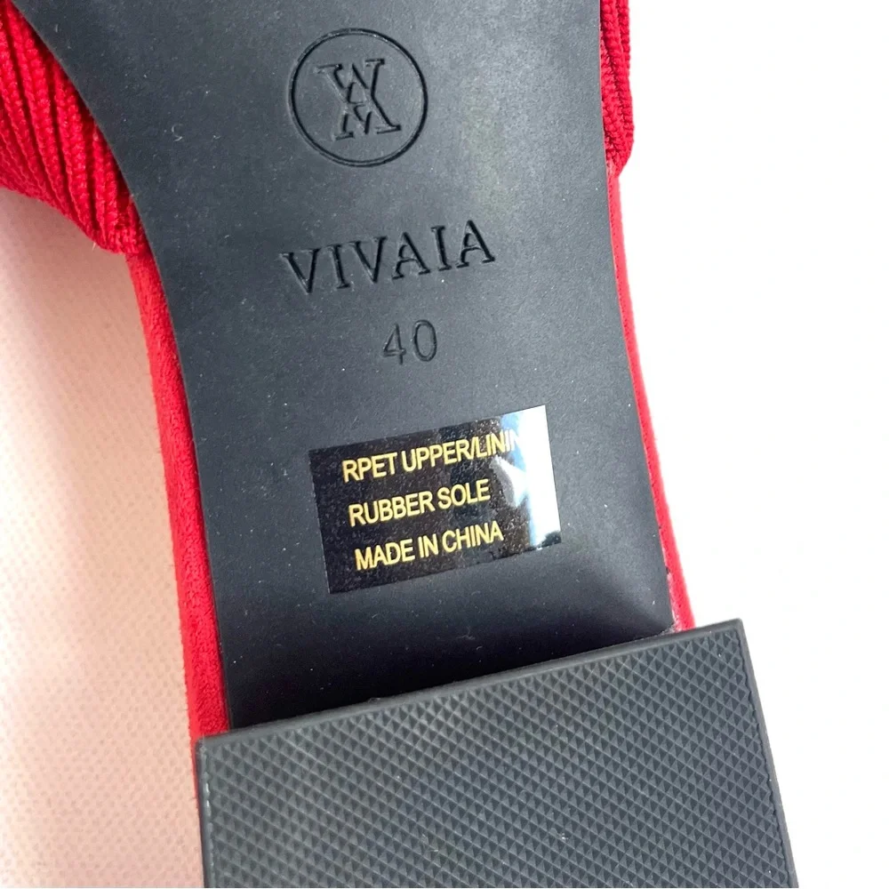 VIVAIA Ruby Red Pointed-Toe Knot Slides (Yaffa) - Picture 8 of 9